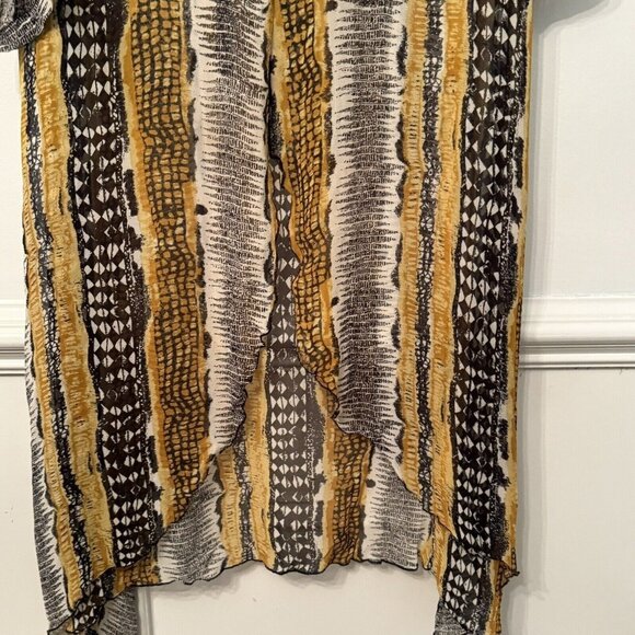 Vintage Lew Magram Collection Sheer Button Shirt Dress Size 16 Retro Bohemian - Picture 3 of 11